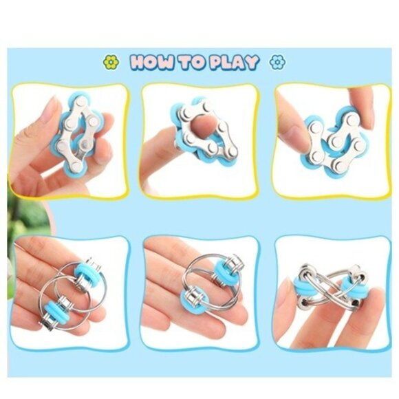 Fidget Toy: 4 Piece Flippy Roller Flick (Bike) Chain Fidget Toys with Case - Picture 16 of 16